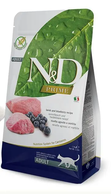 Nowy Farmina N&D Prime Grain Free Lamb & Blueberry Adult Cat