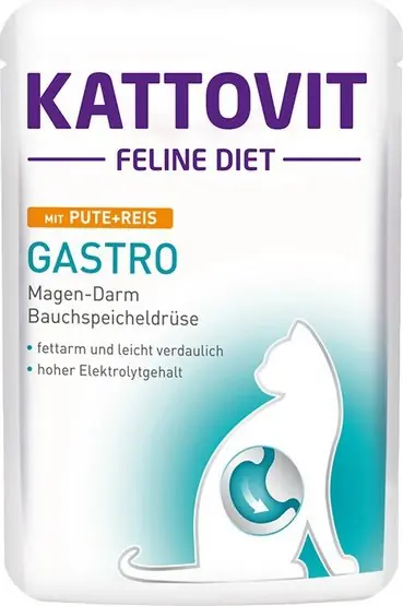 Hit sprzedaży Kattovit Feline Diet Gastro na zaburzenia żołądkowo jelitowe u kotów saszetka 85g