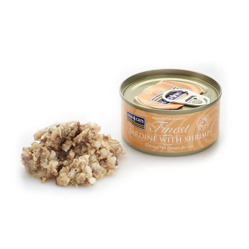 Zamów dziś Fish4Cats Sardynka z Krewetkami 70% miesa bez zbóż puszka 70g w sosie