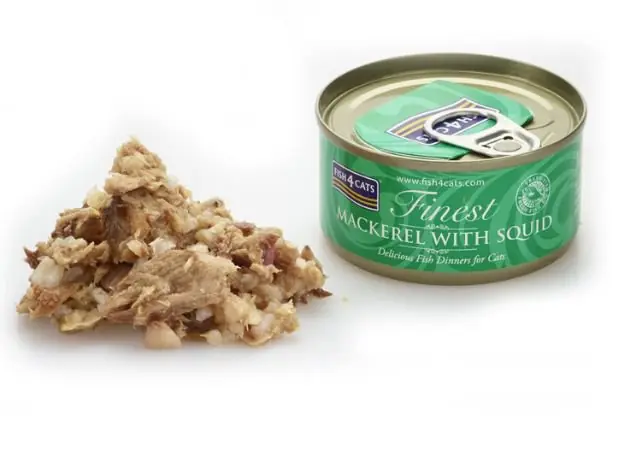 Fish4Cats Makrela z Kałamarnicą 70% miesa bez zbóż puszka 80g w sosie Bezpieczne zakupy