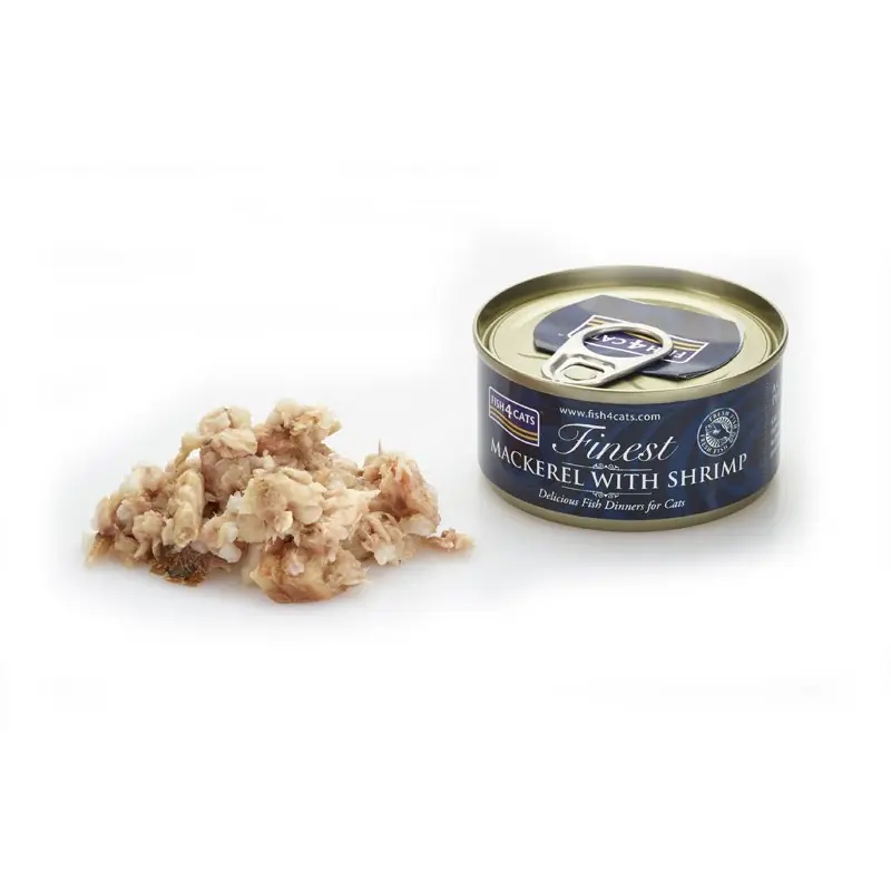 Fish4Cats Makrela z Krewetkami 70% miesa bez zbóż puszka 80g w sosie Taniej
