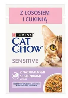 Ostatnia szansa Purina Cat Chow Sensitive Łosoś i cukinia w sosie saszetka 85g