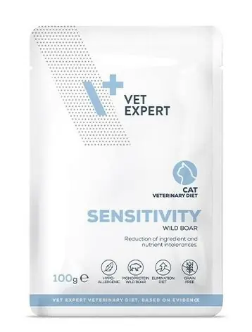 Super okazja Vet Expert 4T Veterinary Diet Sensitivity Cat dla kotów z wrażliwym przewodem pokarmowym i problemami skórnymi saszetka 100g