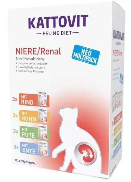Kattovit Renal Mokra karma na schorzenia nerek u kotów 12x85g Oferta czasowa