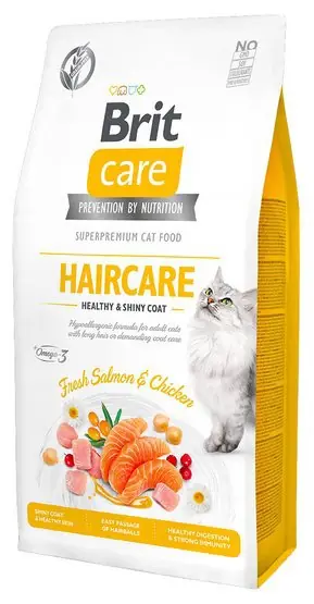 Niska cena! Brit Care Cat Grain Free Haircare Healthy & Shiny Coat dla kotów wymagających pielęgnacji sierści Darmowy zwrot