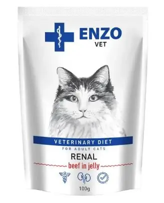 Zamów dziś Enzo Vet Renal karma na problemy z nerkami z wolowiną w galarecie dla kota 100g