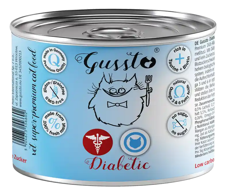 Zniżka Gussto Diabetic specjalistyczna karma dla kotów z cukrzycą 200g