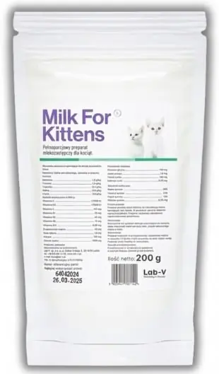 LAB-V Milk For Kittens preparat mlekozastępczy dla kociąt saszetka 200g Nie przegap