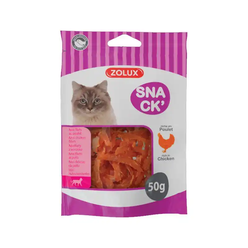 Bezpieczna płatność Zolux Mini filety z kurczaka przysmak dla kota 50g