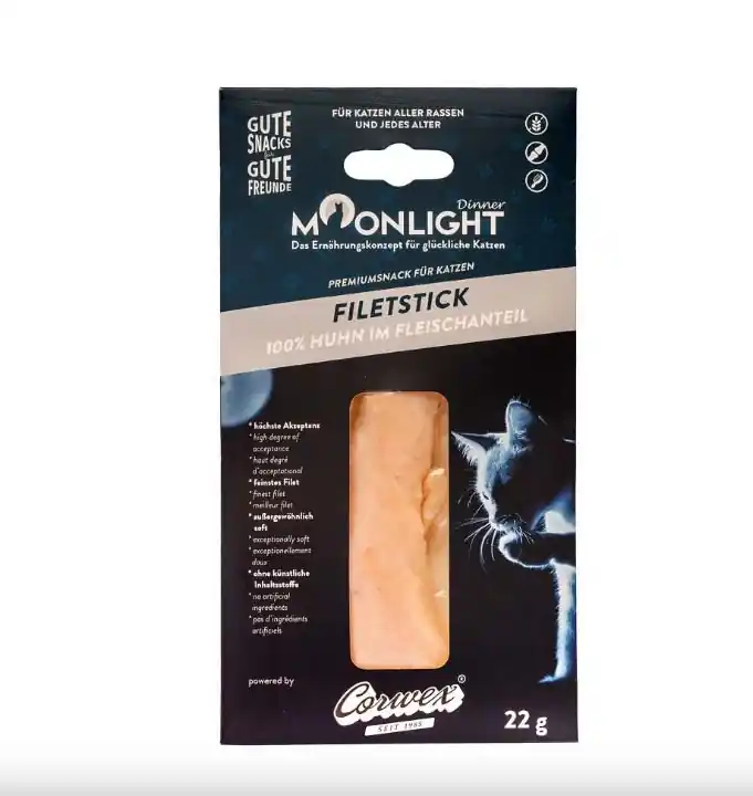 Moonlight Dinnet filet z kurczaka przysmak dla kota bez zbóż i glutenu 22g Ostatnie sztuki