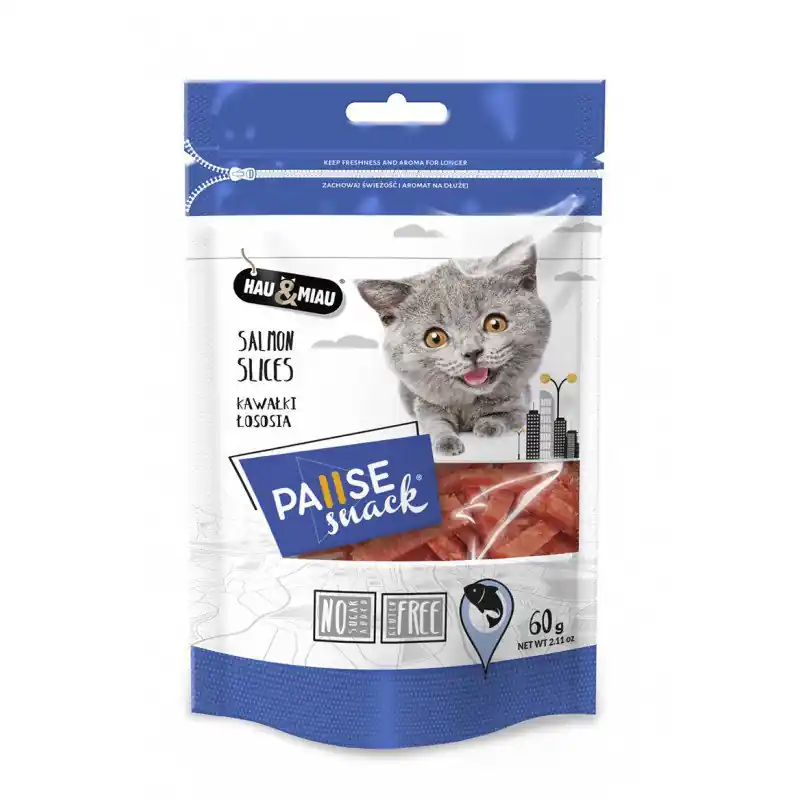 Oferta Hau & Miau Pause Snack kawałki łososia dla kota 60g