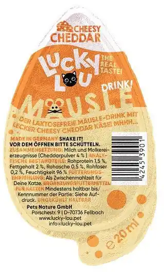 Lucky Lou Mausle Drink-Snack mięsne i serowe przekąski dla kotów 20ml Obniżka ceny