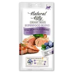 Natural Kitty Kremowy przysmak dla kota z tuńczykiem łososiem i borówką 48g Hit sprzedaży