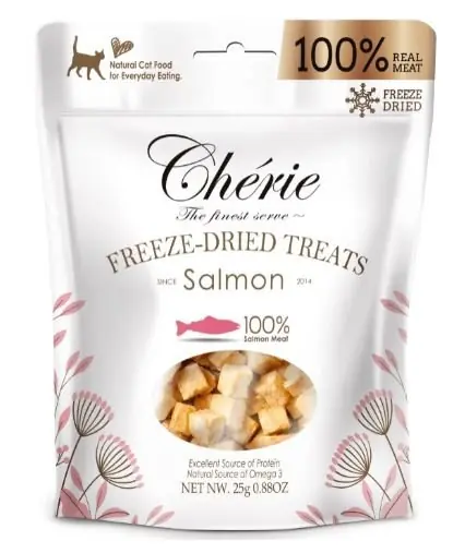 Cena promocyjna Cherie Liofilizowane kawałki z łososia przysmak dla kota 30g