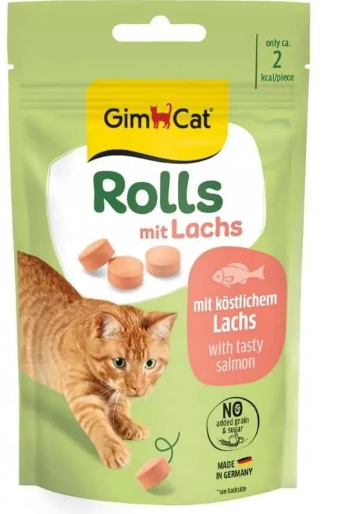GimCat Rolls Lachs 40g kuleczki z łososiem przysmak dla kotów Szybka dostawa