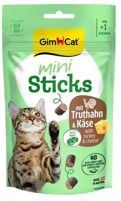 GimCat mini Sticksindyk z serem przysmak dla kotów 50g Kup online