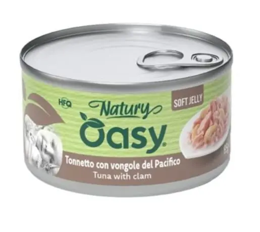 Oasy Natury Cat Adult Tuńczyk z małżami 50% naturalnego mięsa w galaretce 150g Do wyczerpania zapasów