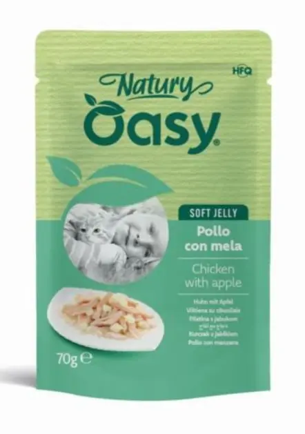 Sprawdź teraz Oasy Natury kurczak z jabłkiem naturalna mokra karma w delikatnej galaretce saszetka 85g
