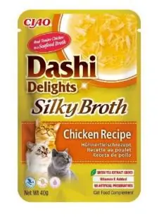 Inaba Cat Dashi Delights Silky Chicken z kurczakiem uzupełniająca karma bulion dla kotów 40g Bezpieczne zakupy