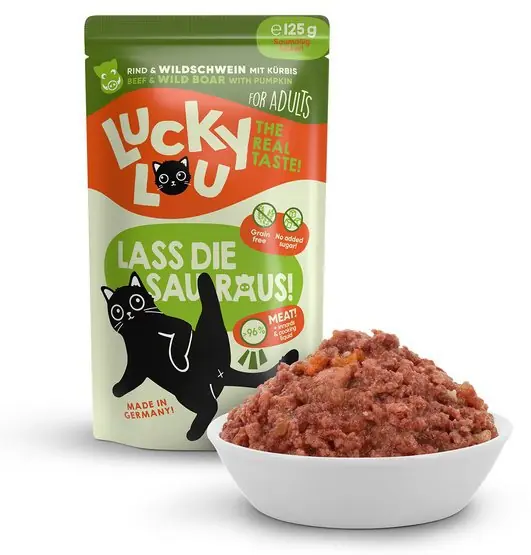 Super okazja Lucky Lou Lifestage Adult Wołowina i dzik bezzbożowa saszetka dla kota 125g