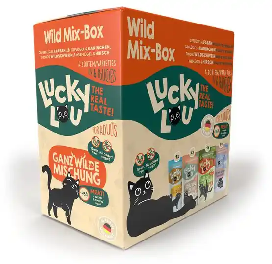 Ostatnie sztuki Lucky Lou Lifestage Adult Wild Mix-Box saszetki 6x125g