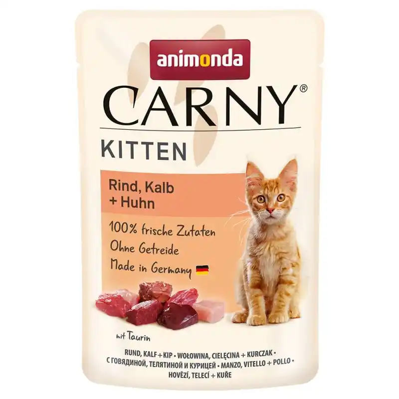 Animonda Carny Kitten smakowite kawałki w pysznym sosie saszetka dla kociąt 85g Rabat