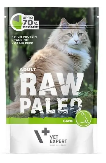 Vet-Expert Raw Paleo Sterilized monobiałkowa saszetka dla kotów po zabiegu Łatwy zwrot