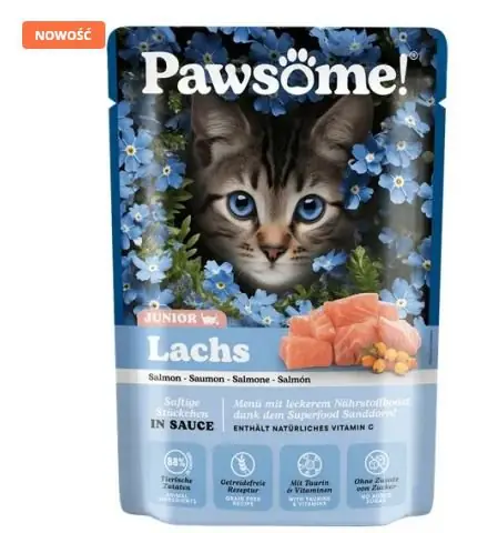 Łatwy zwrot Pawsome Junior kawałki mięsa w pysznym sosie łosoś saszetka dla kociąt 85g