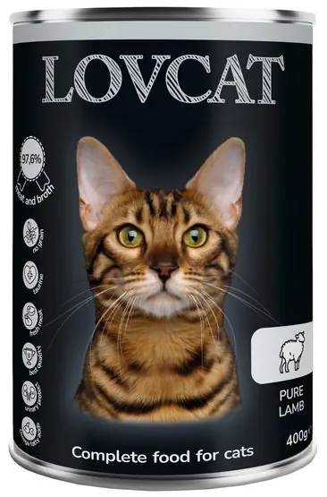 Lovcat Pure Lamb mięsna karma dla kota z jagnięciną puszka 400g Ekspresowa dostawa