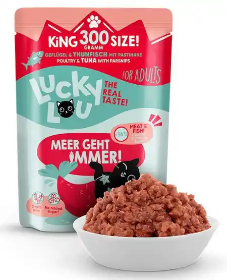 Lucky Lou Lifestage Adult Drób i tuńczyk bezzbożowa karma dla kota Nowy