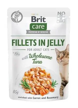 Ostatnia szansa Niska cena! Brit Care Fillets in Jelly Choice Wholesome Tuna Fillets tuńczyk saszetka dla kota 85g