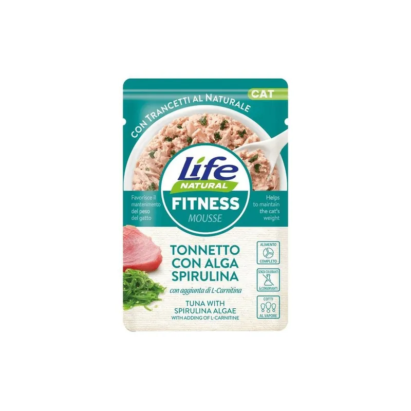 Popularny Life Cat Natural Fitness Karma mokra dla kota z tuńczykiem i spiruliną w sosie 70g