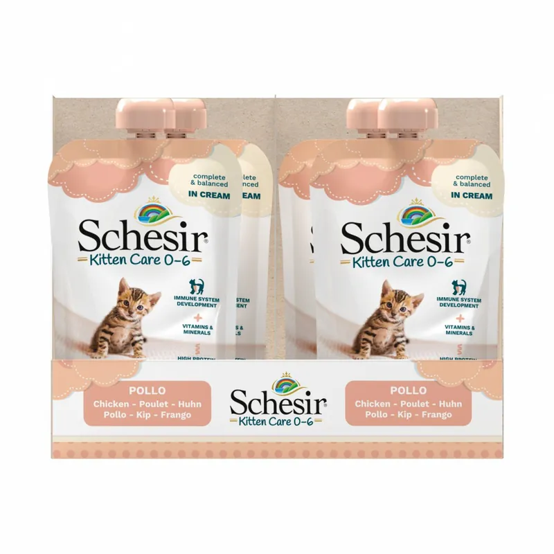 Schesir Kitten Care 0-6 karma mokra dla kociąt pasta z kurczaka 150g Oferta czasowa