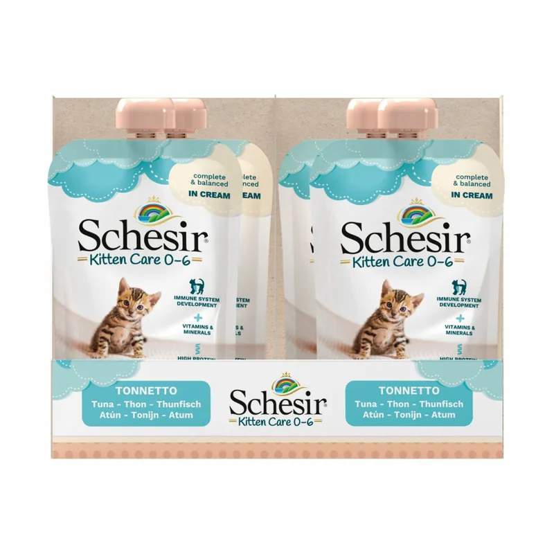 Schesir Kitten Care 0-6 karma mokra dla kociąt pasta z tuńczyka 150g Oferta