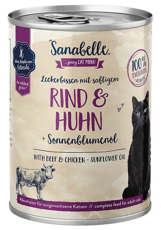 Sanabelle Adult Cat Menu puszka z olejem lnianym w sosie dla kota 195g Wyprzedaż