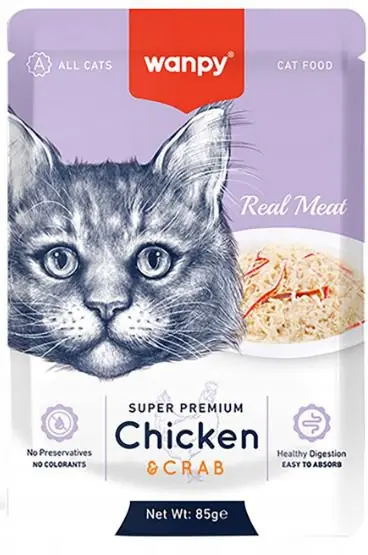 Super okazja Wanpy Chicken & Crab mięsna uczta dla kotów kurczak z krabem 85g