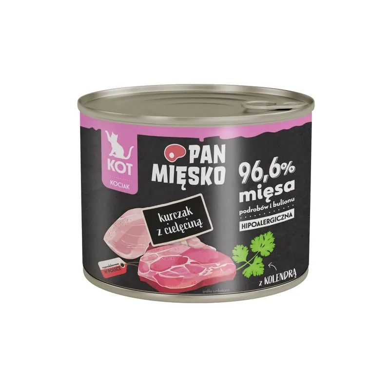 Kup teraz Pan Mięsko karma mokra dla kota kurczak z cielęciną z dodatkiem kolędry