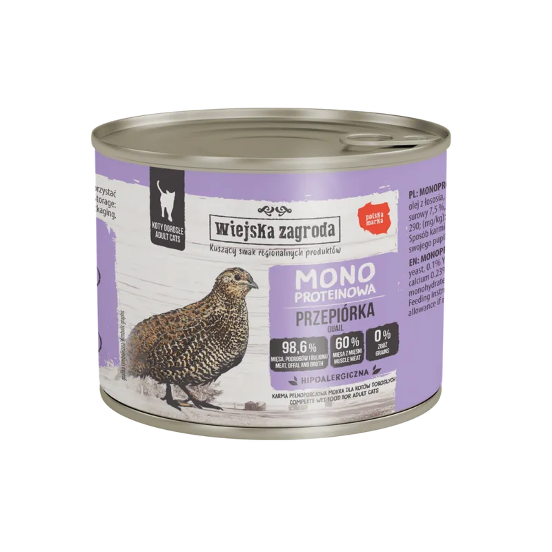 Wiejska Zagroda Monoproteinowa karma mokra dla kota z przepiórką Oferta czasowa