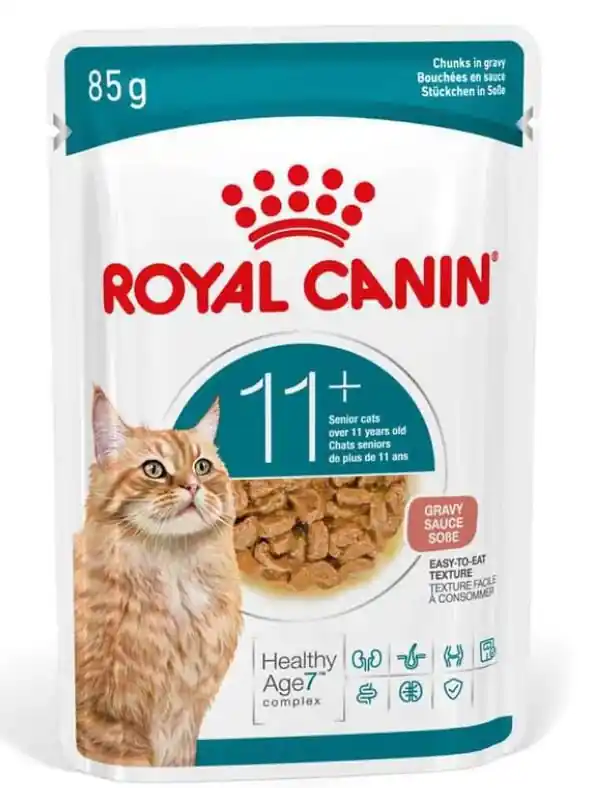 Zamów dziś Royal Canin Senior 11+ karma mokra dla kotów dojrzałych w sosie 85g
