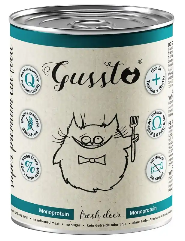 Gussto Super Premium Fresh Deer świeży jeleń monobiałkowa, holistyczna, lekkostrawna karma dla kota Ograniczona ilość