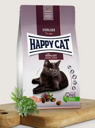 Happy Cat Sterilised Atlantic Salmon dla kotów po sterylizacji łosoś atlantycki Okazja