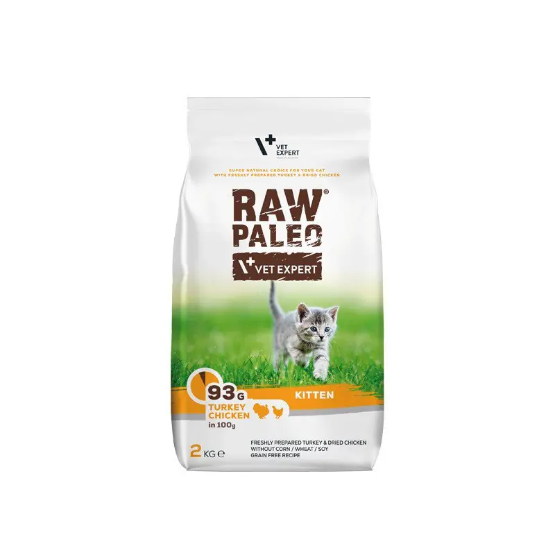 Zamów teraz Vet-Expert Raw Paleo Cat Kitten sucha karma dla kociąt indyk i kurczak