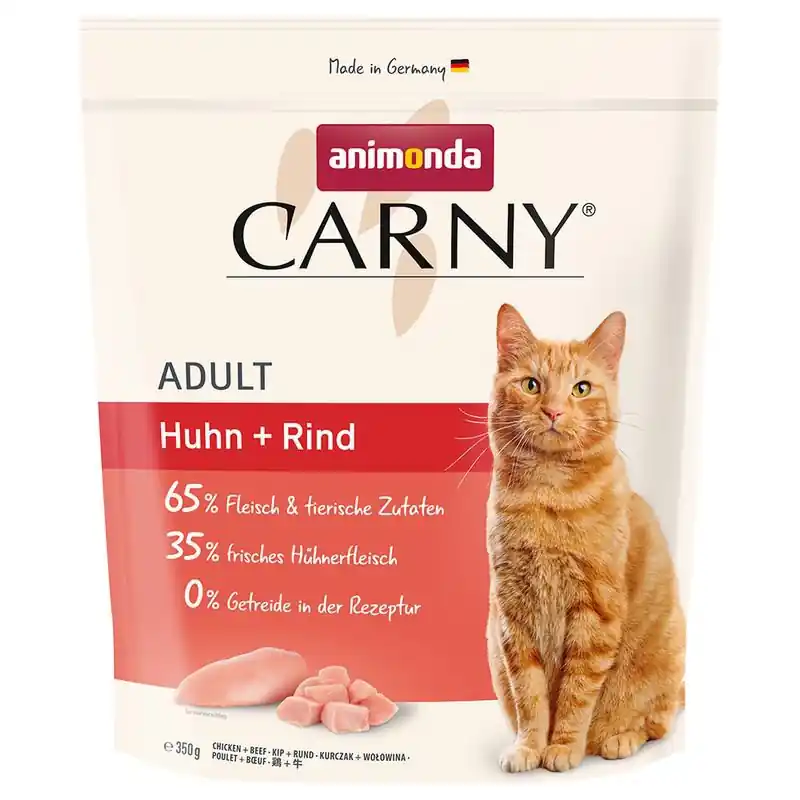Animonda Carny Dry food karma dla doroslych kotków w kurczakiem i wołowiną 350g Rabat