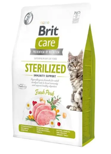Hit cenowy Niska cena! Brit Care Cat Grain-Free Sterilized Immunity Support hypoallergiczna karma dla dorosłych sterylizowanych kotów z wieprzowiną