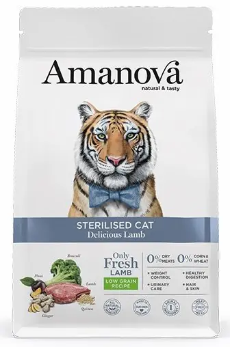 Najlepsza cena Amanova Cat Sterilised Delicious karma dla kotów sterylizowanych z jagnięciną