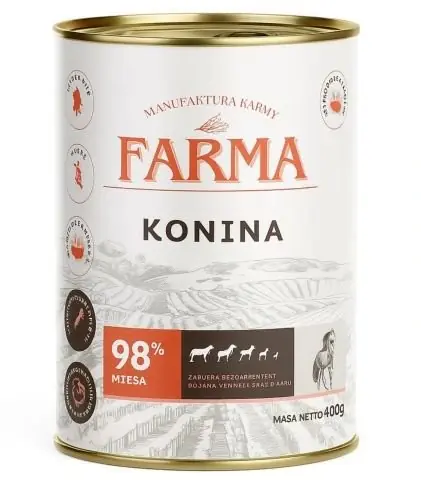 Tani Farma Monobiałkowa karma dla psa z koniną 400g