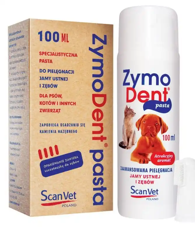 ScanVet ZymoDent Enzymatyczna pasta + czyścik do pielęgnacji jamy ustnej i zębów dla zwierząt 100ml Bestseller