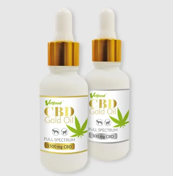 Kup teraz Vetfood CBD Gold Oil olej z nasion konopi siewnych tłoczony na zimno