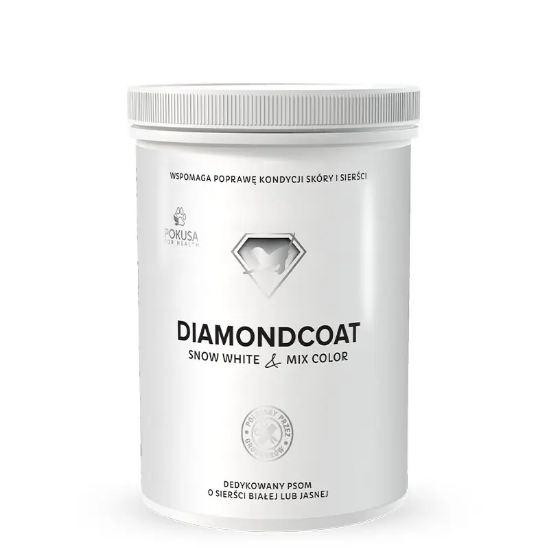 Zamów dziś Pokusa DiamondCoat Snow White & Mix Color Preparat żywieniowy dla psów o jasnej sierści