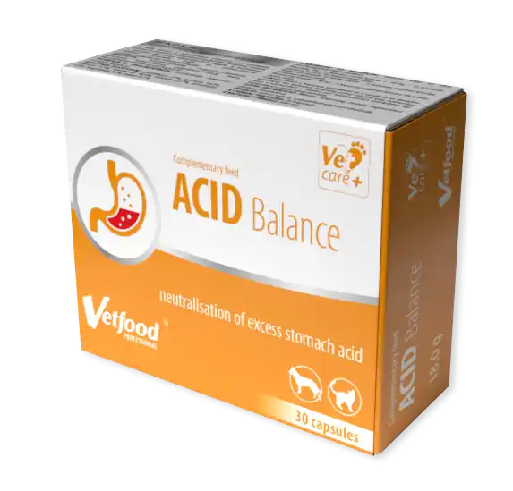 Niska cena Vetfood Acid Balance biegunka i wymioty 30 caps.